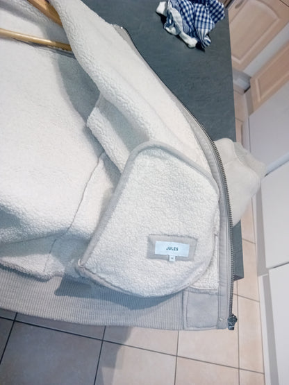 Blouson aspect velours col et doublure en sherpa