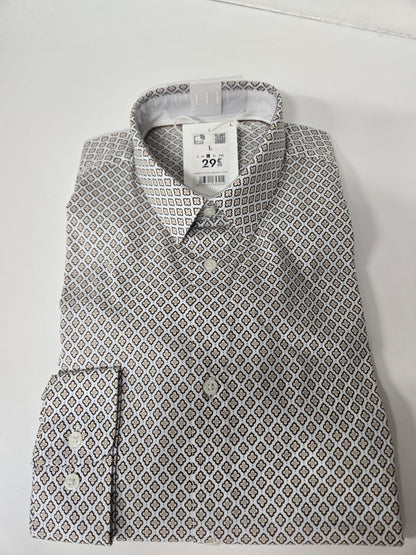 Chemise slim imprimé géométrique coton biologique