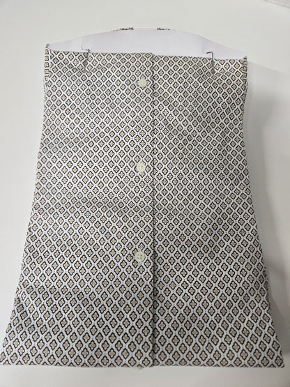 Chemise slim imprimé géométrique coton biologique