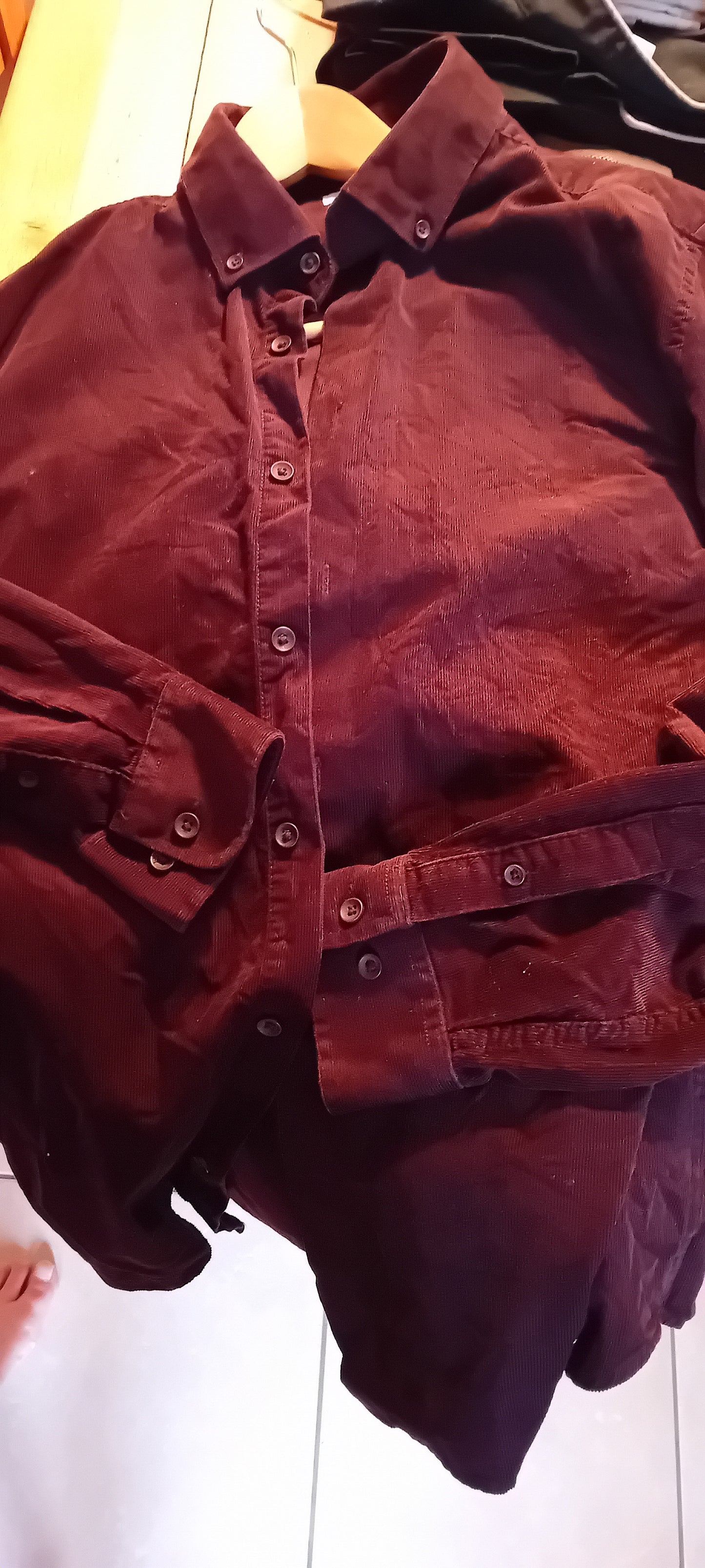 Chemise bordeau -prune