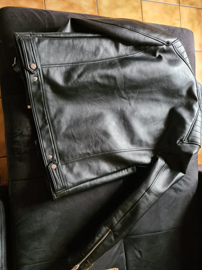 Blouson faux cuir esprit biker