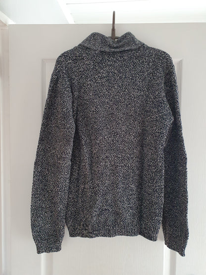 Cardigan boutonné bleu panaché