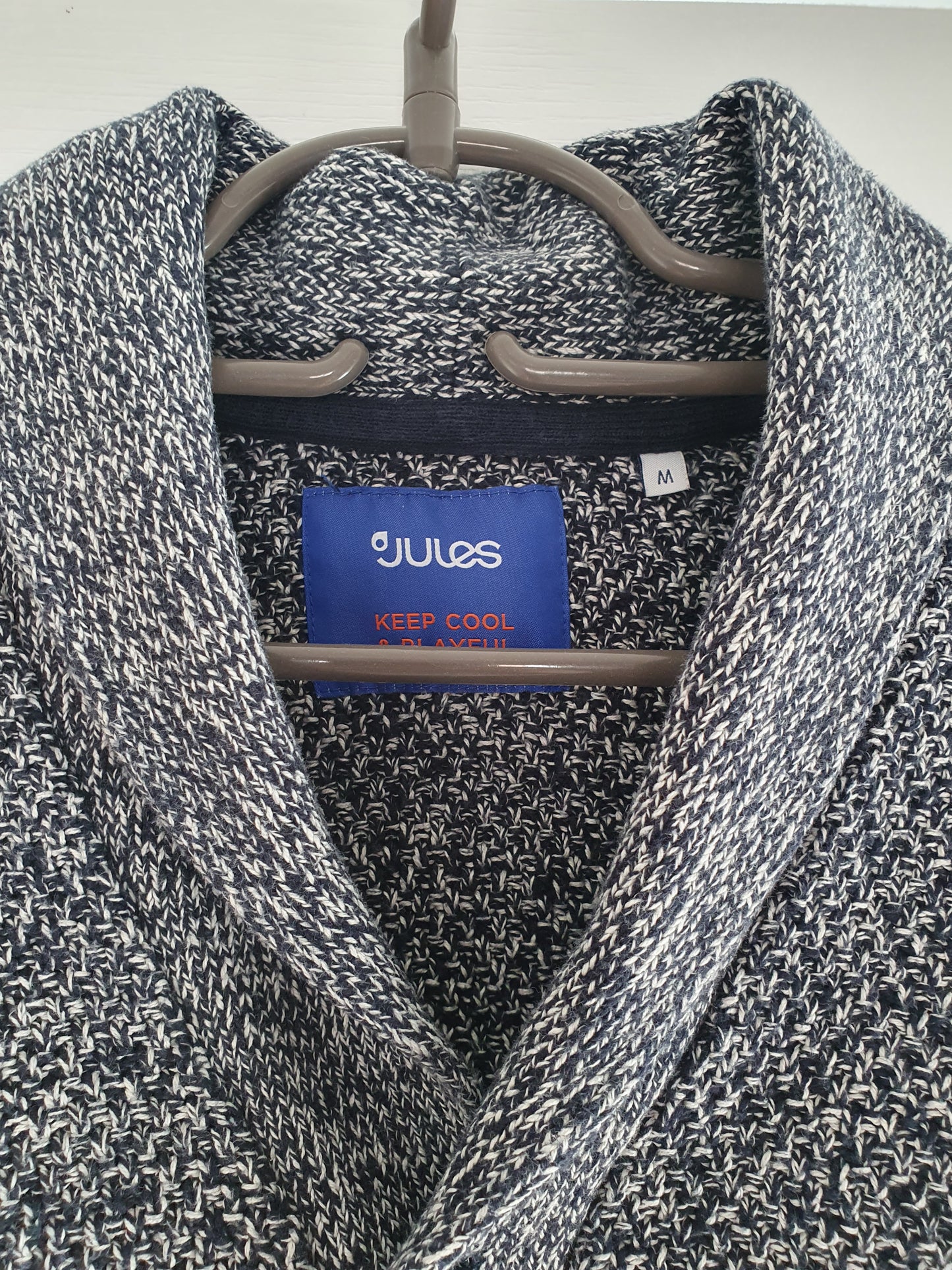 Cardigan boutonné bleu panaché