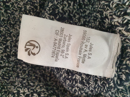 Cardigan boutonné bleu panaché