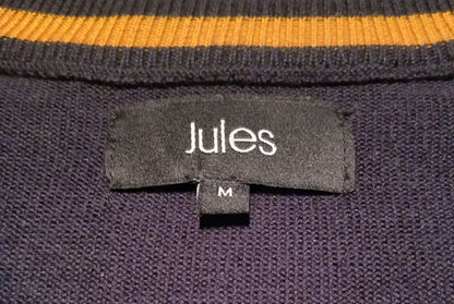 Pull col rond à rayures finitions bord c