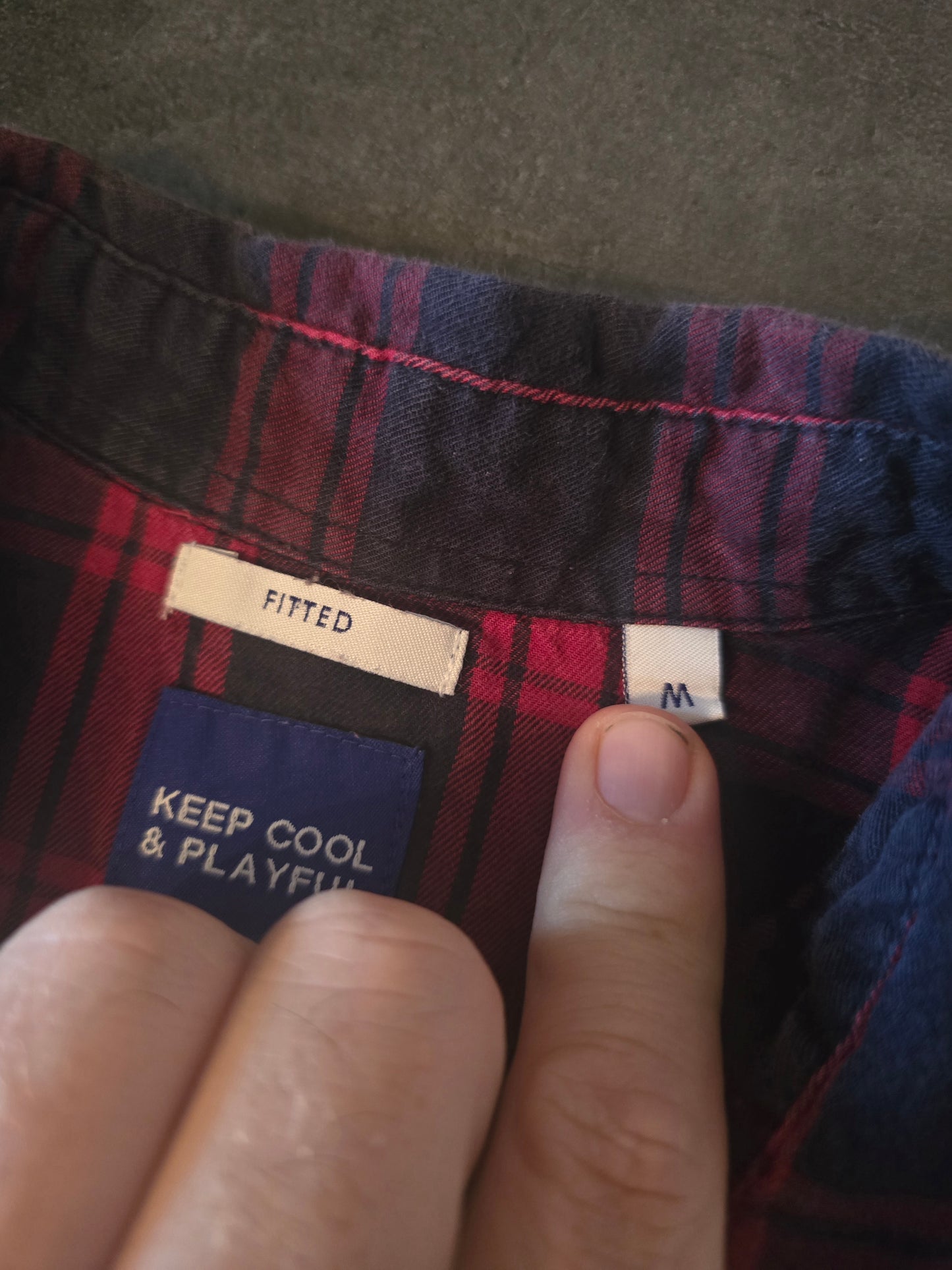 Chemise à carreaux rouge et bleu taille M