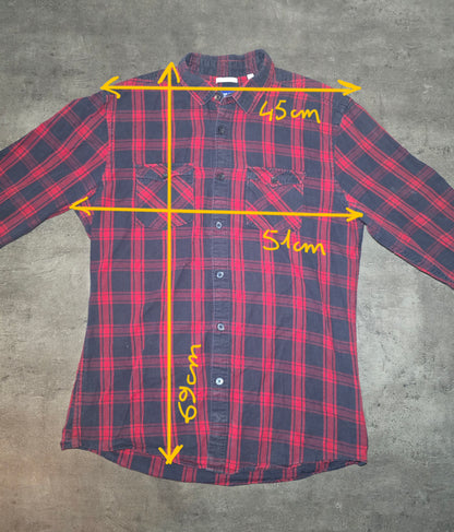 Chemise à carreaux rouge et bleu taille M