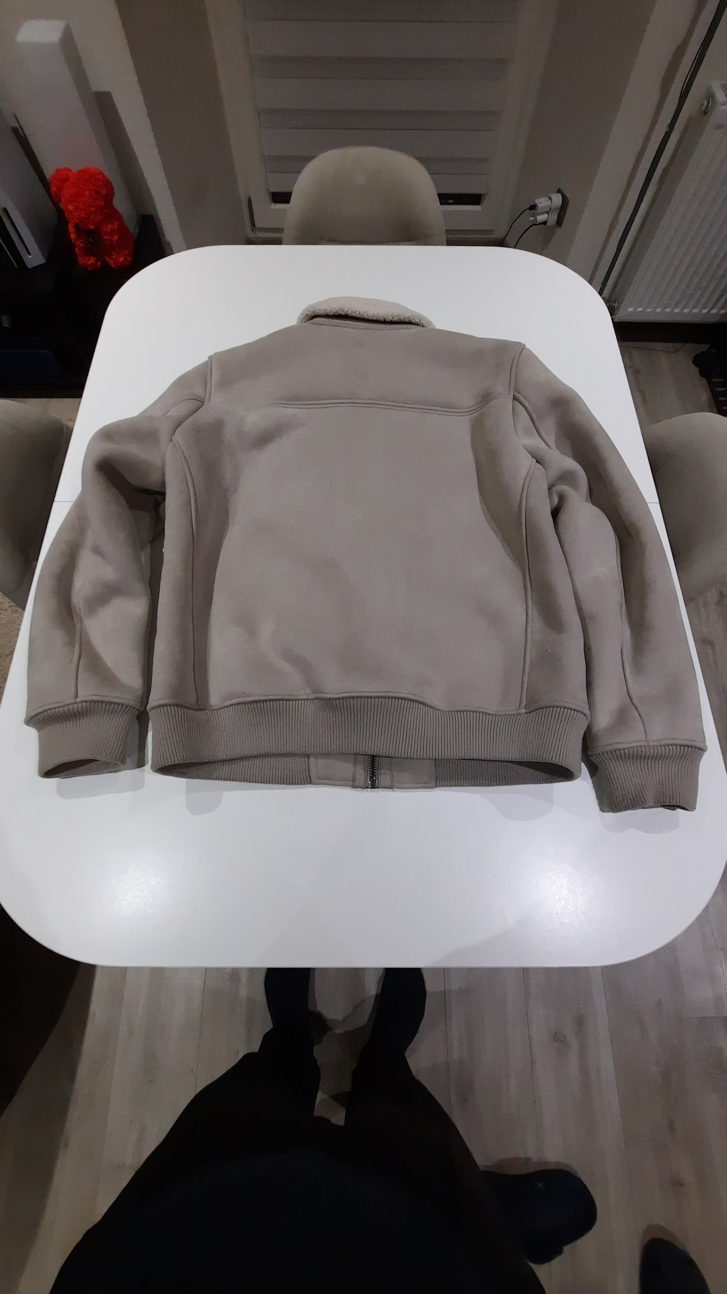 Blouson aspect velours col et doublure en sherpa