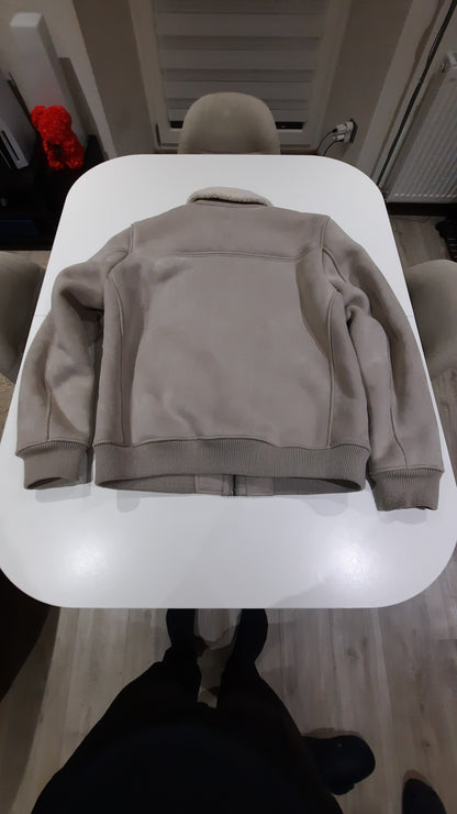 Blouson aspect velours col et doublure en sherpa