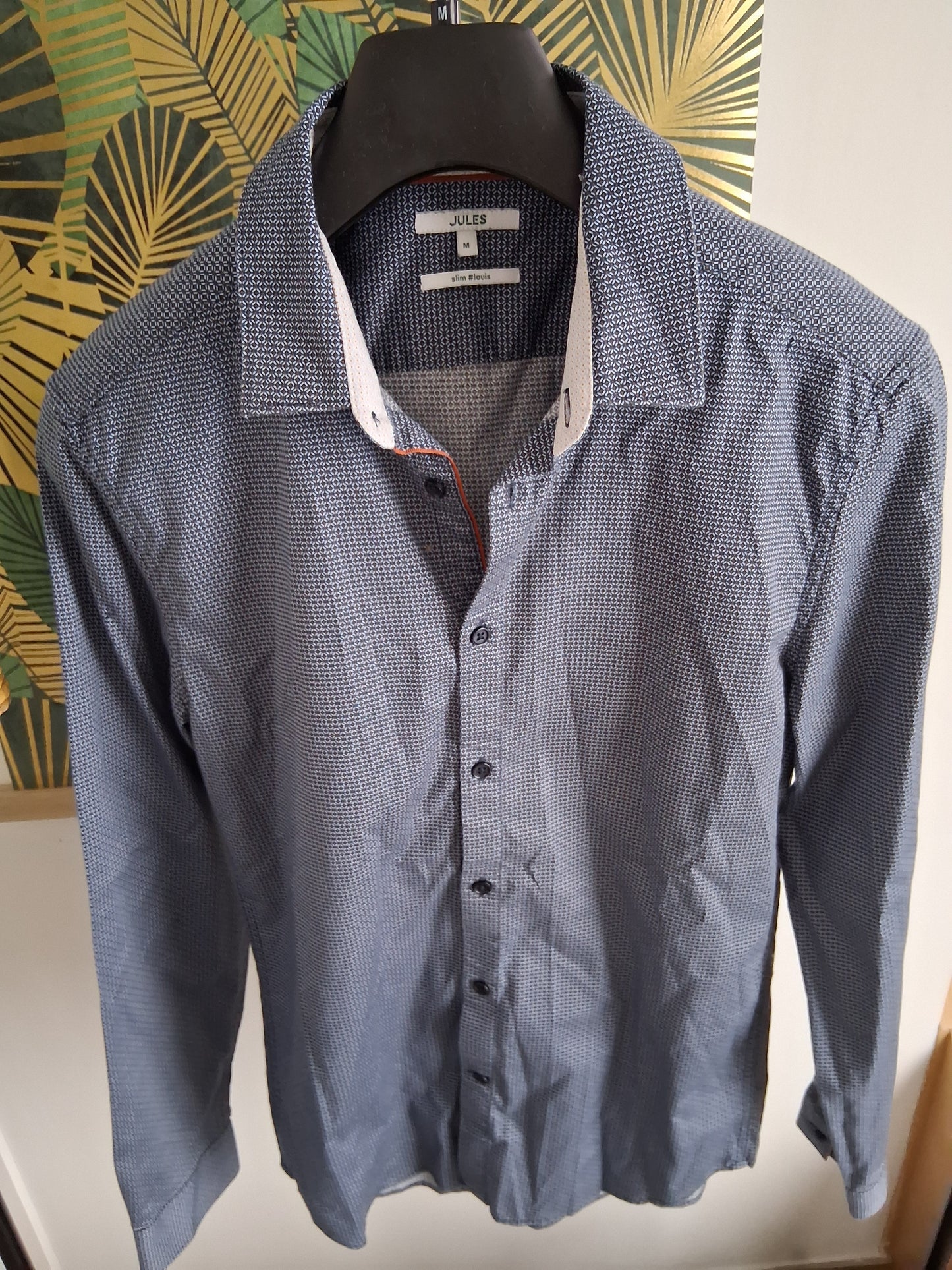 Chemise slim imprimé micro-motif géométr