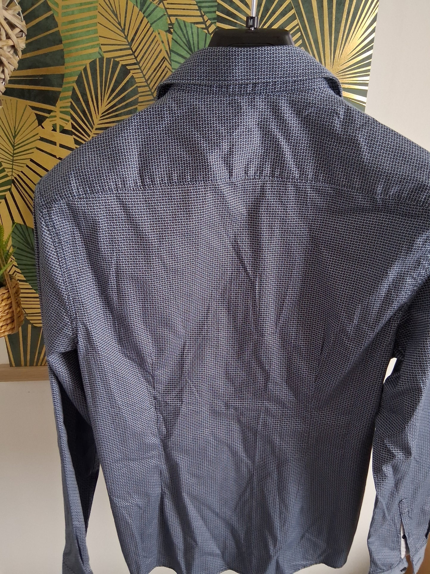 Chemise slim imprimé micro-motif géométr