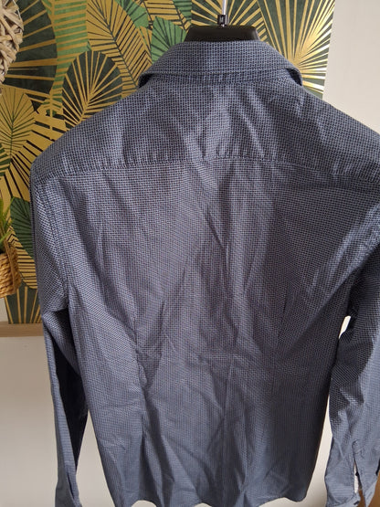 Chemise slim imprimé micro-motif géométr