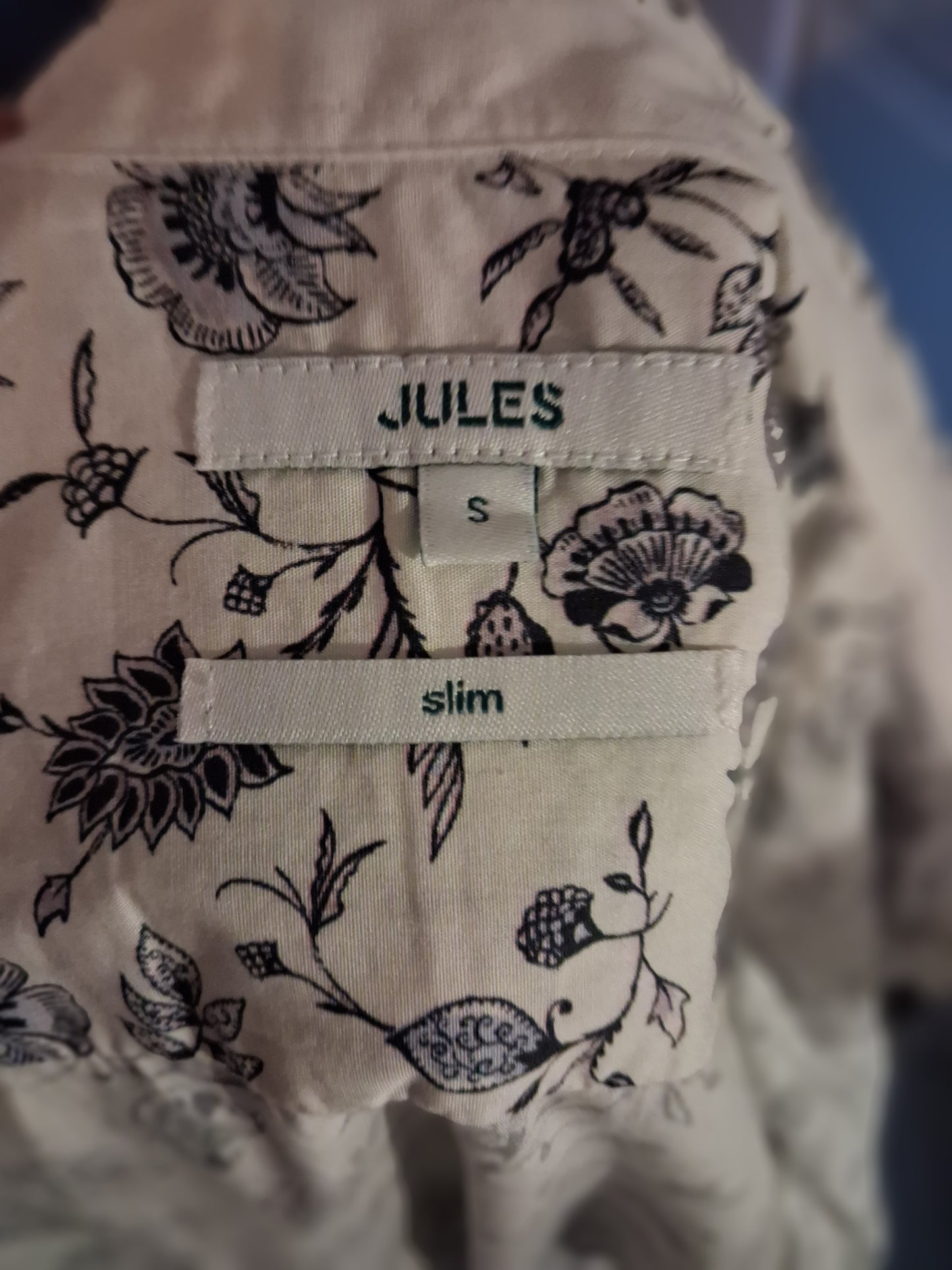 Chemise slim imprimé fleur coton biologique