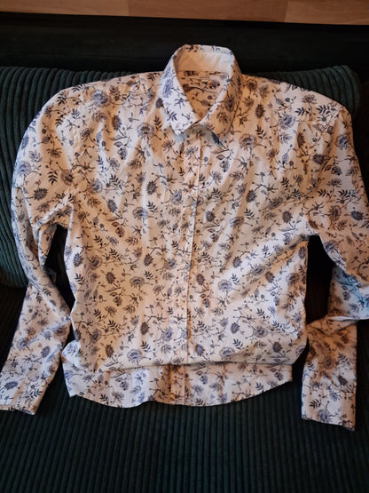 Chemise slim imprimé fleur coton biologique