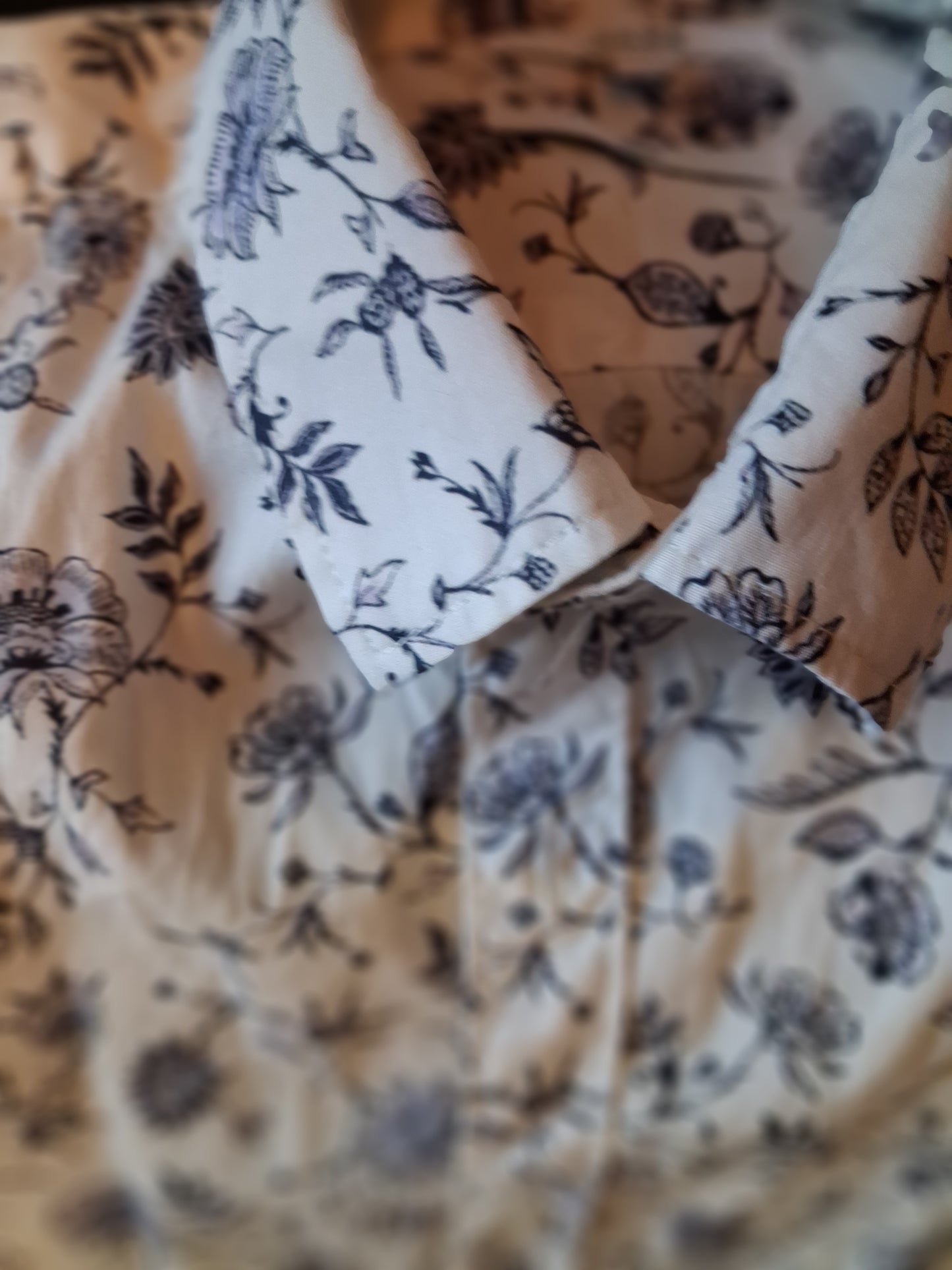 Chemise slim imprimé fleur coton biologique