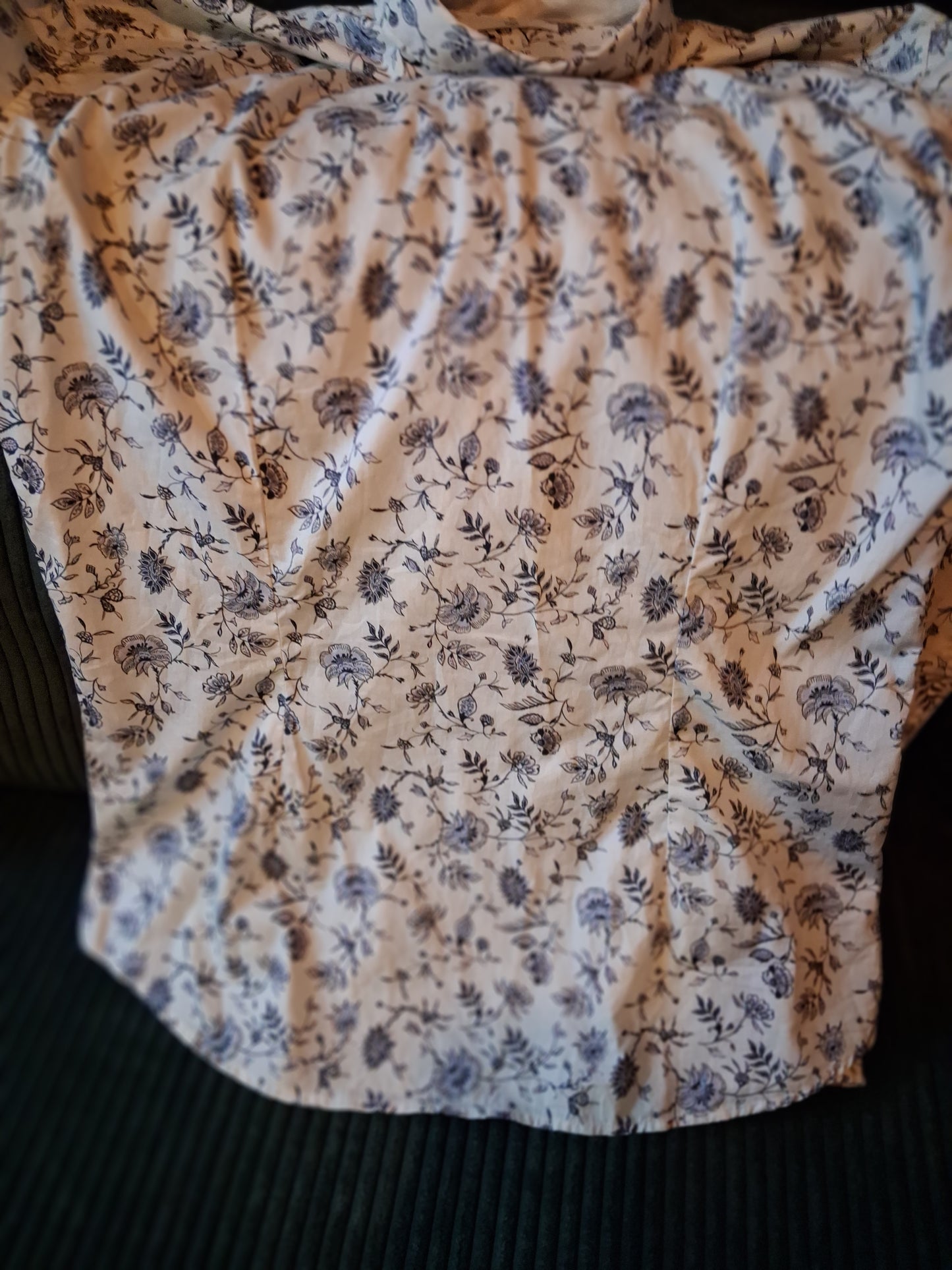 Chemise slim imprimé fleur coton biologique