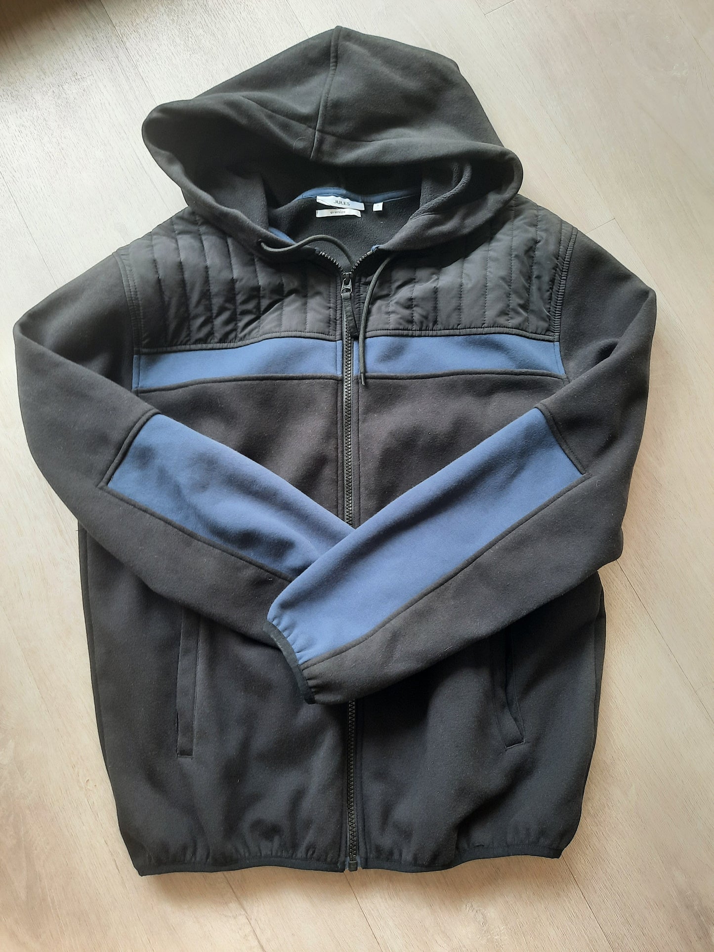 Sweat zippé bi-matière