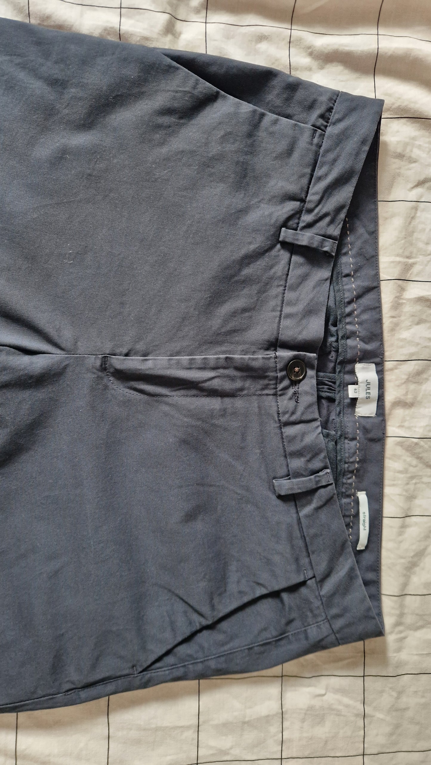 Pantalon chino straight bleu - 42