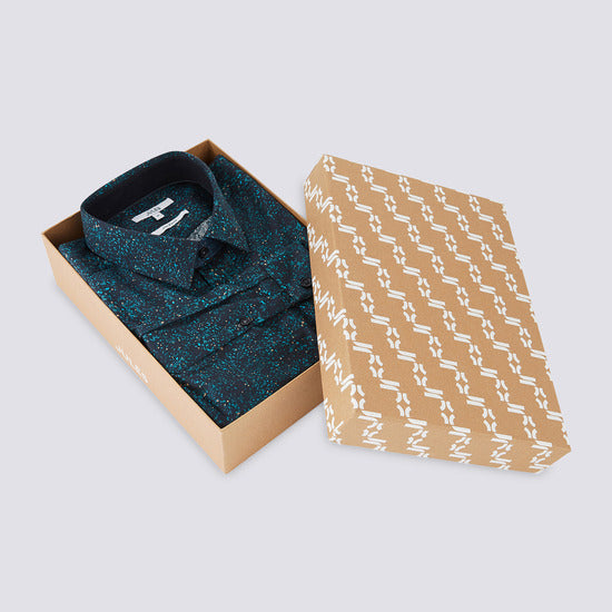 Chemise slim imprimé tache coton