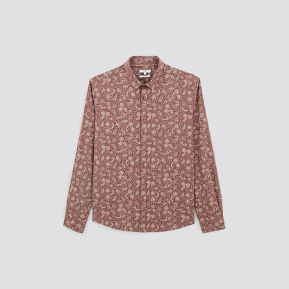 Chemise regular imprimé fleur coton