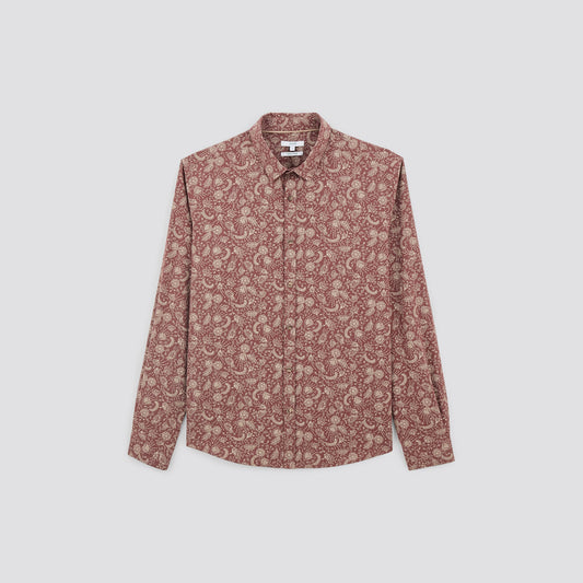 Chemise regular imprimé fleur coton