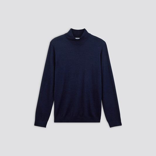 Pull col cheminée mérinos