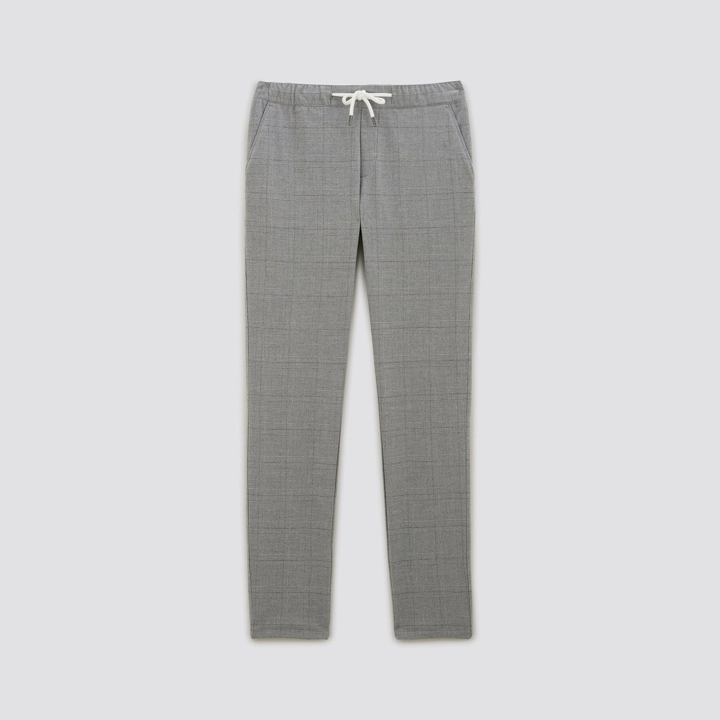 Pantalon chino slim ceinture élastiquée à carreaux