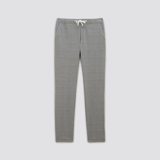 Pantalon chino slim ceinture élastiquée à carreaux