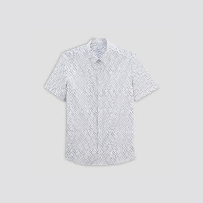 Chemisette slim imprimé micro géométrique coton