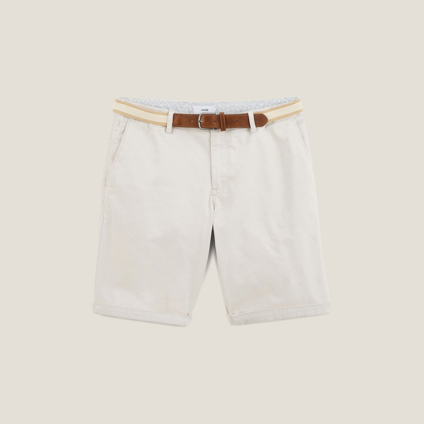 Bermuda chino uni avec ceinture