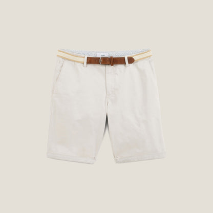 Bermuda chino uni avec ceinture