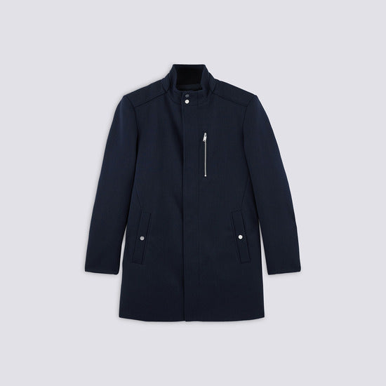 Manteau zippé col montant