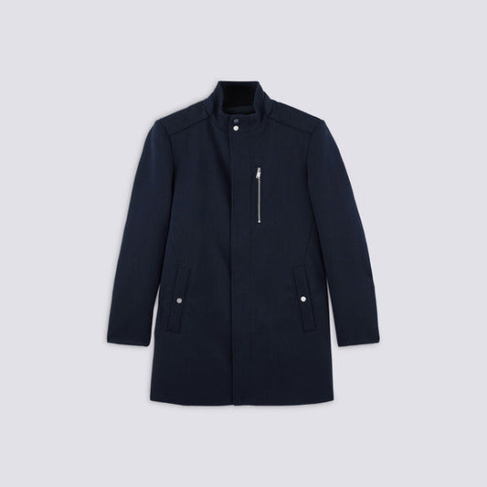 Manteau zippé col montant
