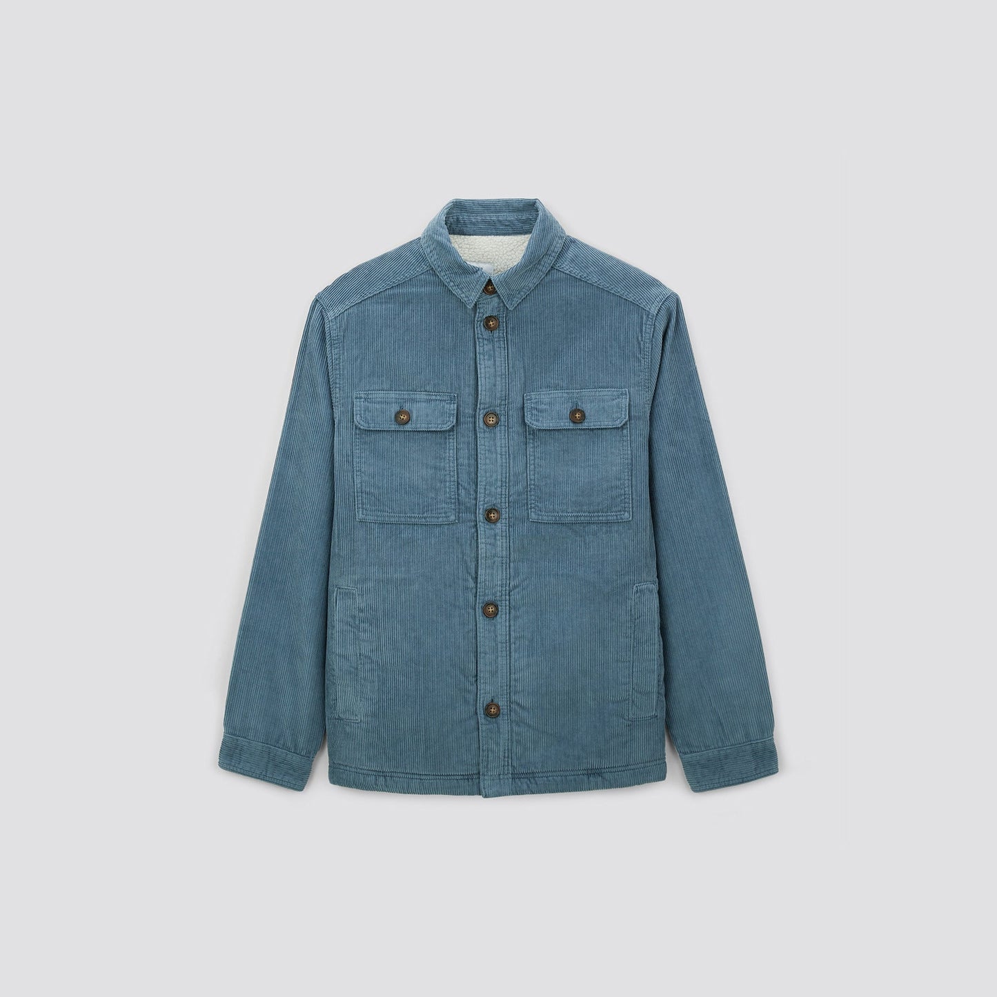 Chemise regular unie velours doublure en sherpa