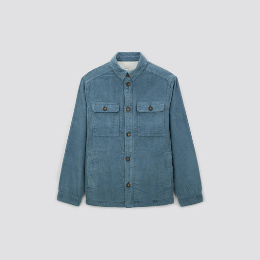 Chemise regular unie velours doublure en sherpa