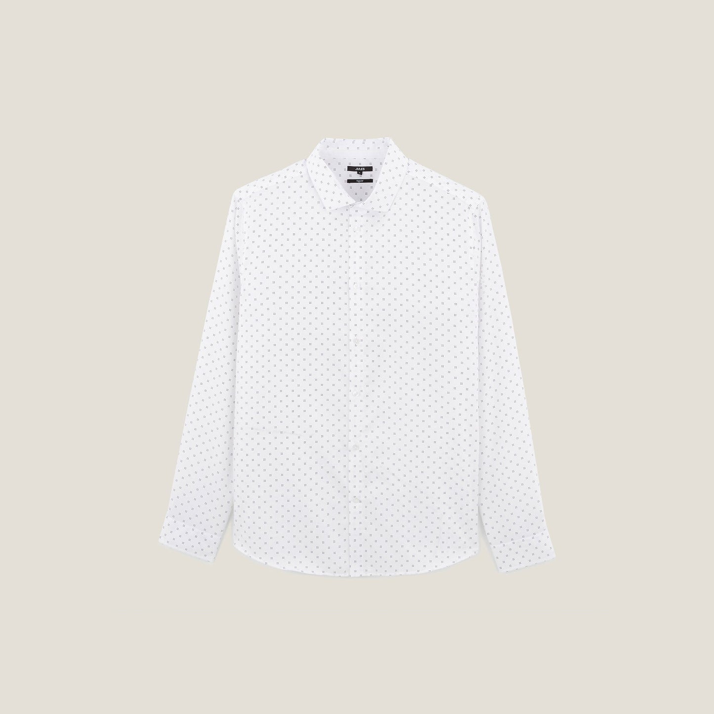 Chemise regular sans repassage en coton jacquard