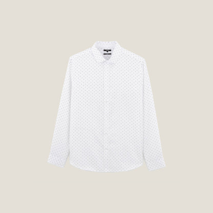 Chemise regular sans repassage en coton jacquard