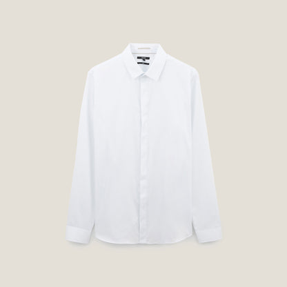 Chemise slim unie coton biologique satin