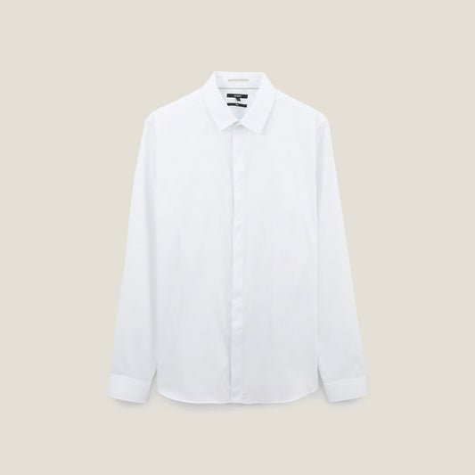 Chemise slim unie coton biologique satin