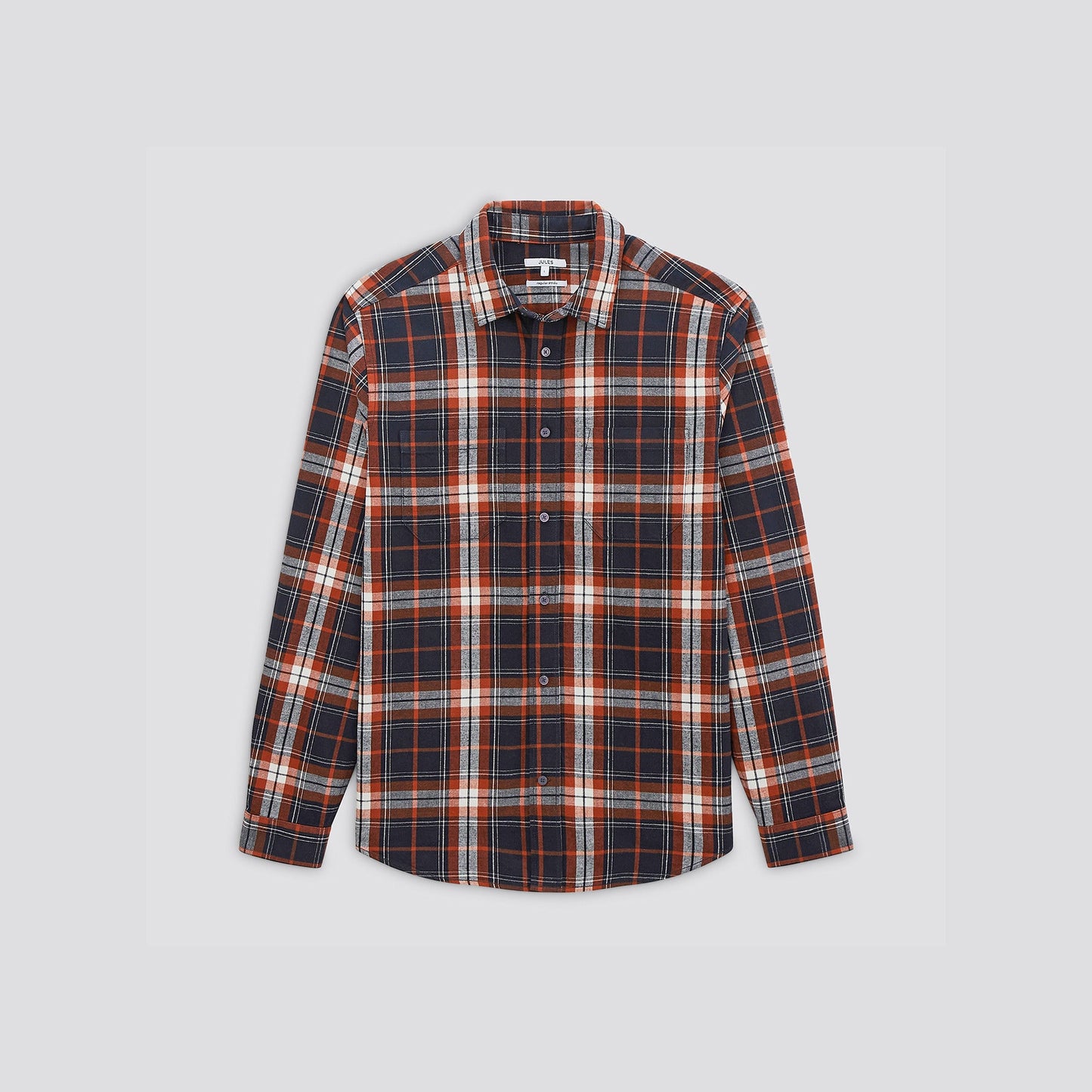 Chemise regular à carreaux ombré coton