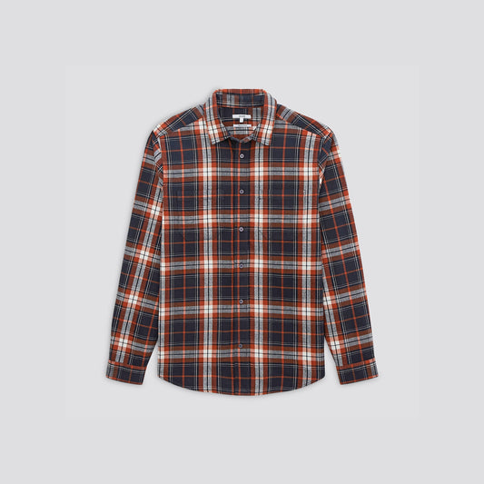 Chemise regular à carreaux ombré coton