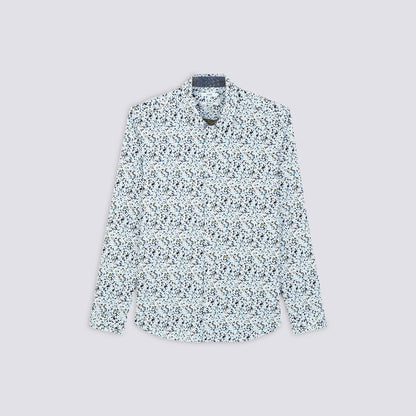 Chemise slim imprimé motif tâche coton
