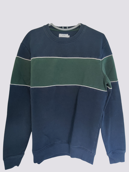Pull manches longues bleu et vert