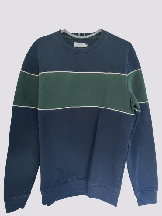 Pull manches longues bleu et vert