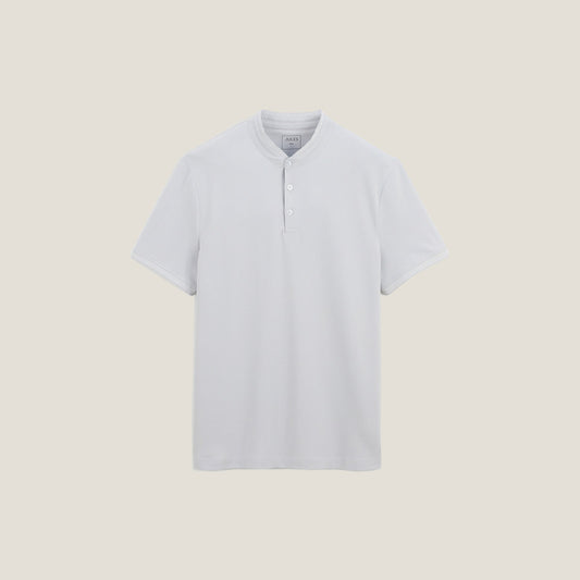 Polo manches courtes piqué col mao