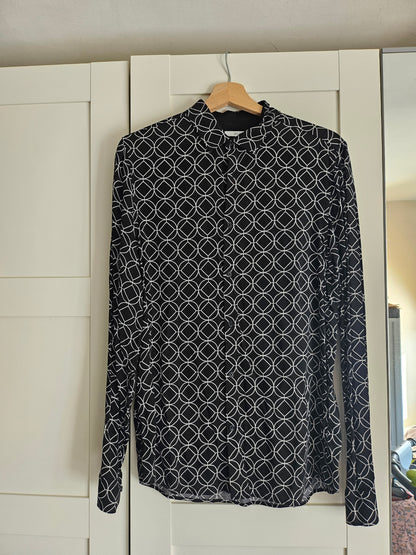 Chemise slim imprimé géométrique viscose Ecovero