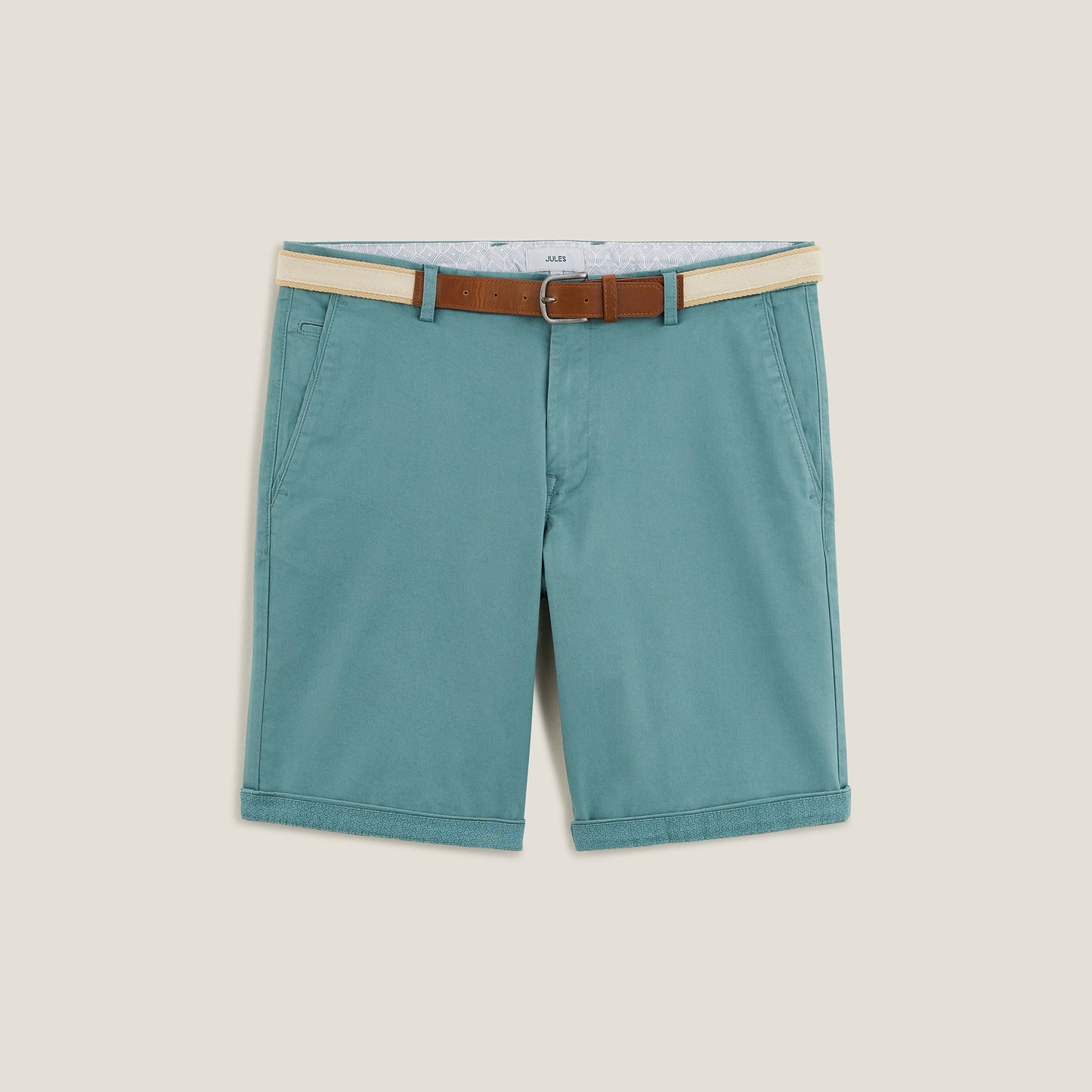 Bermuda chino uni avec ceinture