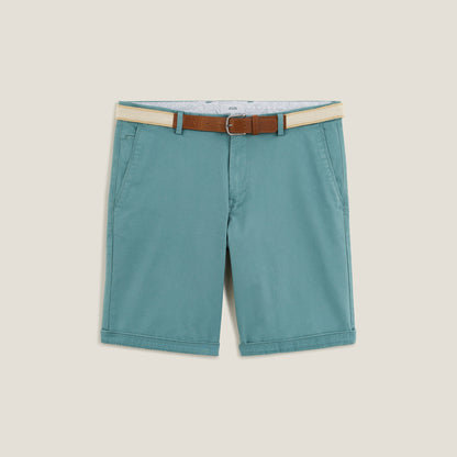 Bermuda chino uni avec ceinture