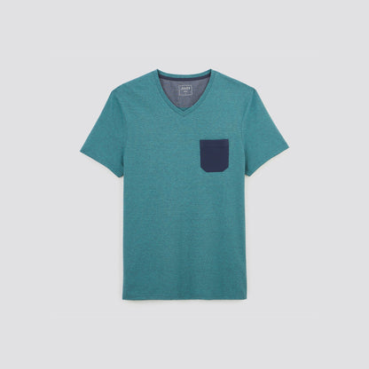 Tee shirt col V matière fantaisie