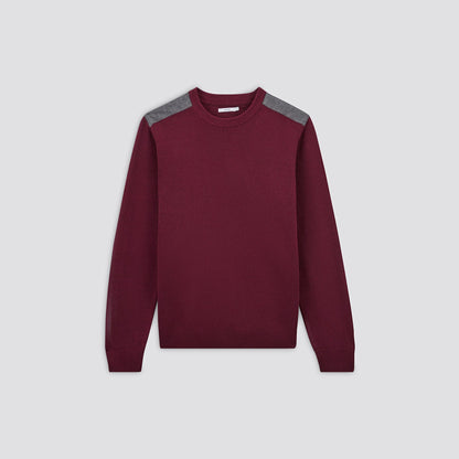 Pull à col rond et patch épaule